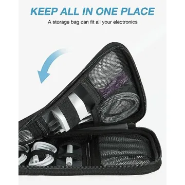 BAGSMART Electronics Organizer Travel Tech Case Black
