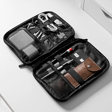 BAGSMART Electronics Organizer Travel Tech Case Black