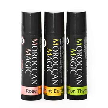 Moroccan Magic Organic Lip Balm Variety Pack Gift Set | Natural Argan and Essential Oils | Quality S...