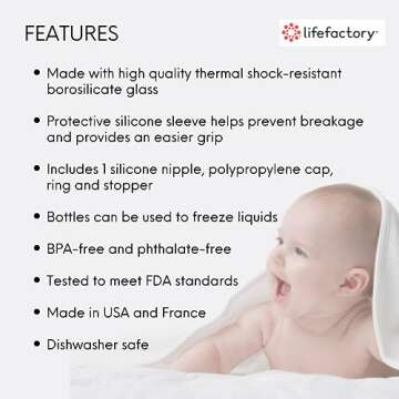 Lifefactory Glass Baby Bottles - Durable and Eco-Friendly