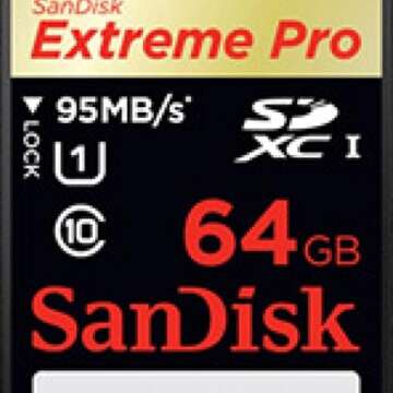 SanDisk Extreme PRO 64GB up to 95MB/s UHS-I/U3 SDXC Flash Memory Card - SDSDXPA-064G-X46