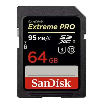SanDisk Extreme PRO 64GB up to 95MB/s UHS-I/U3 SDXC Flash Memory Card - SDSDXPA-064G-X46