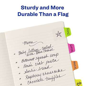 Avery Mini Ultra Tabs, 1" x 1.5", 2-Side Writable, Assorted Neon Colors, 80 Repositionable Tabs (74762)