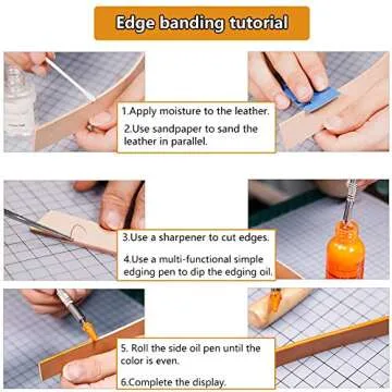 Leather Edge Dye Pen, Double Head, Leather Edge Roller Pen Applicator, Leather Edge Printing Tool, Edge Treatment Roller Pen for Leather Craft DIY Working(Round Head and Tapered Head)