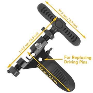 BikeHand Professional Chain Rivet Remover Tool with Spare Pin for All Chains