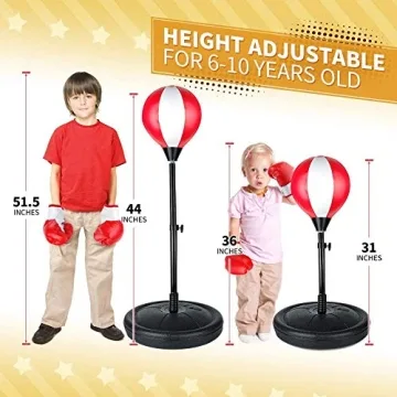 Adjustable Kids Punching Bag with Gloves - Ideal Christmas Gift