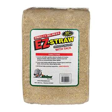 EZ Straw Seeding Mulch with Tack - Biodegradable Organic Processed Straw ? 2.5 CU FT Bale (Covers up...