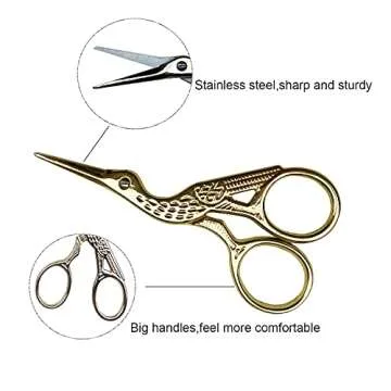 Weabetfu 3.6-inch Sewing Scissors Small Embroidery Crafting Scissors with Leather Scissors Cover Cro...