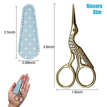 Weabetfu 3.6-inch Sewing Scissors Small Embroidery Crafting Scissors with Leather Scissors Cover Cross Stitch Knitting Scissors Sharp Craft Scissor for Needlework Manual Sewing Handicrafts Tool
