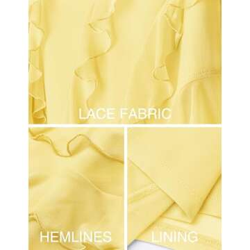 ZESICA Women's 2025 Summer Strapless Bodycon Tube Dress Sexy Off Shoulder Mesh Irregular Ruffle Backless Party Midi Dresses,LightYellow,Small