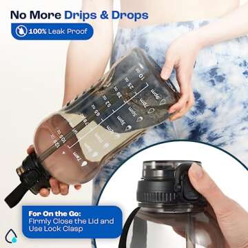 AQUAFIT 128 oz Water Bottle with Time Marker and Straw