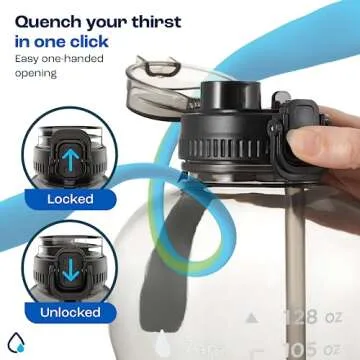 AQUAFIT 128 oz Water Bottle with Time Marker and Straw