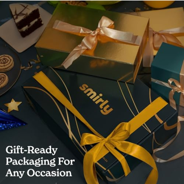 SMIRLY Bamboo Cutting Board Set with Holder for Meal Prep