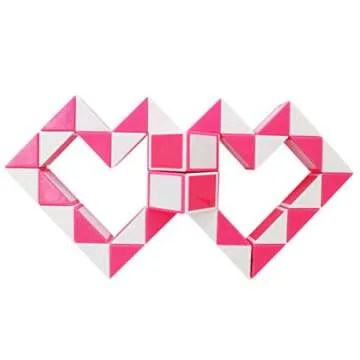 Mipartebo Magic Snake Cube Twist Puzzle 48 Wedges Large Size Twist Fidget Snake Toys Gift Party Favors Game Goodie Bag Fillers for Kids Adults Teens Pink