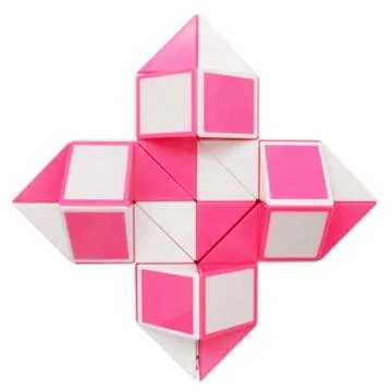 Mipartebo Magic Snake Cube Twist Puzzle 48 Wedges Large Size Twist Fidget Snake Toys Gift Party Favors Game Goodie Bag Fillers for Kids Adults Teens Pink