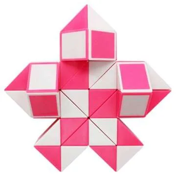 Mipartebo Magic Snake Cube Twist Puzzle 48 Wedges Large Size Twist Fidget Snake Toys Gift Party Favors Game Goodie Bag Fillers for Kids Adults Teens Pink