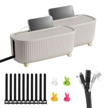 Homebliss Small Cable Management Box in Green for Home