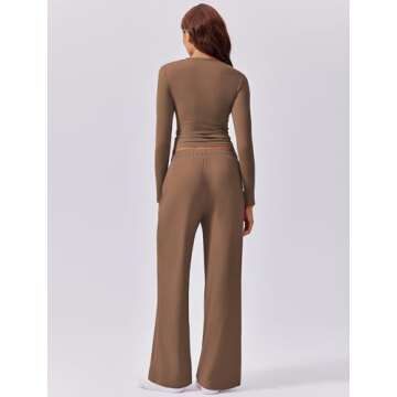 PINSPARK Womens Loungewear Set: Chic Two Piece Outfit with Pockets