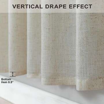 Beige Linen Curtains 38 Inch Width for Living Room 2 Panels Back Tab Rod Pocket Semi Sheer Light Filtering Mini Curtains for Door Window Boho Farmhouse Bedroom Decor Tan 38 Inch Wide by 84 Inch Length