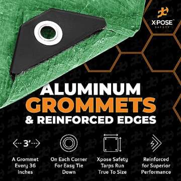 Multipurpose 5' x 7' Green Poly Tarp - Xpose Safety Tarps