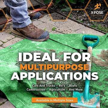 Multipurpose 5' x 7' Green Poly Tarp - Xpose Safety Tarps