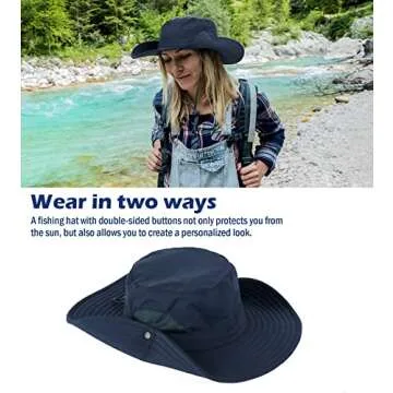 Wmcaps UPF 50+ Sun Protection Hat for Mens Womens, Wide Brim Waterproof Bucket Hat for Fishing, Hiking, Garden,Yard Outdoor Work Light Grey