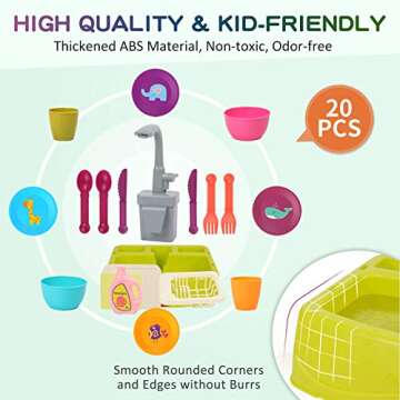 Durable Kids Play Sink Toys with Running Water for Ages 1-8