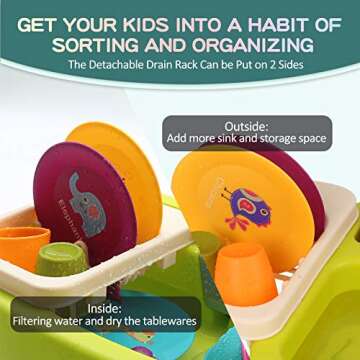 Durable Kids Play Sink Toys with Running Water for Ages 1-8