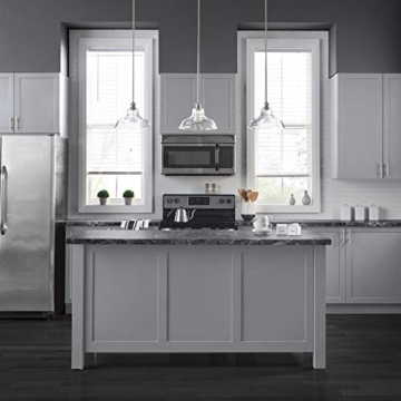 Linea di Liara Lucera Modern Farmhouse Pendant Light Fixture Ceiling Hanging Large Glass Pendant Lighting for Kitchen Island Brushed Nickel Pendant Light Over Sink Light Fixtures, Bulb Included
