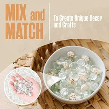 Houseables Clear Marbles, Glass Stones For Vases, Glass Beads for Vases, 5 LB, 400-500 Gems, Flat Bottom Round Top, Glass Marbles for Vases, Decorative Marbles for Vases, Floral Centerpieces, Aquarium