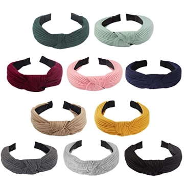 Jaciya Headbands for Women Girls - 10 Pcs Knotted Hair Accessories for All Occasions