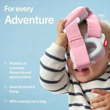 Alpine Muffy Baby - New & Improved Baby Ear Muffs Noise Protection for Babies and Toddlers - CE & ANSI Certified - Safe and Soothing Hearing Protection - Age 3-48 months - Approved by Babies - Pink