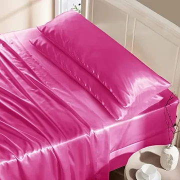 Manyshofu Hot Pink Satin Pillowcases for Hair Protection