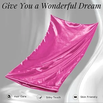 Manyshofu Hot Pink Satin Pillowcases for Hair Protection