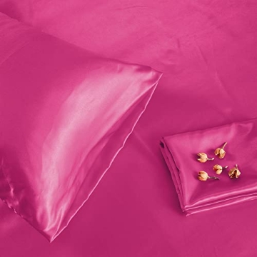 Manyshofu Hot Pink Satin Pillowcases for Hair Protection
