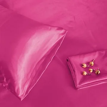 Manyshofu Hot Pink Satin Pillowcases for Hair Protection