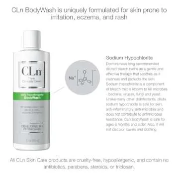 CLn® BodyWash –Non-Drying Body Wash, For Compromised Skin Prone to Eczema, Dermatitis, Rash & Hidradenitis Suppurativa, Fragrance-Free & Paraben-Free, 8 fl oz.