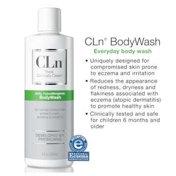 CLn® BodyWash –Non-Drying Body Wash, For Compromised Skin Prone to Eczema, Dermatitis, Rash & Hidradenitis Suppurativa, Fragrance-Free & Paraben-Free, 8 fl oz.