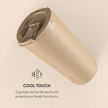 BURGA Travel Coffee Mug (16oz) – Spill-Proof, Secure-Seal Insulated Coffee Mug – Scratch-Resistant, Stainless Steel Travel Mug Stays Hot or Cold – Anti-Slip Coffee Tumbler – Nude Marble Travel Mug