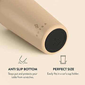 BURGA Travel Coffee Mug (16oz) – Spill-Proof, Secure-Seal Insulated Coffee Mug – Scratch-Resistant, Stainless Steel Travel Mug Stays Hot or Cold – Anti-Slip Coffee Tumbler – Nude Marble Travel Mug