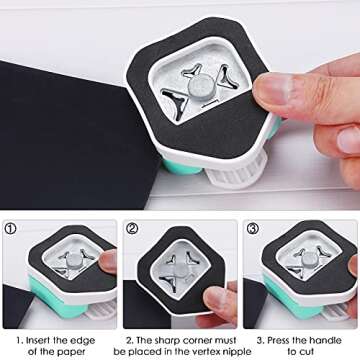 MyArTool 3 Way Corner Rounder Punch, 4mm, 7mm, 10mm 3 in 1 Corner Cutter for Paper Crafts, DIY Projects, Laminate, Photo Corner, Card Making and Scrapbooking