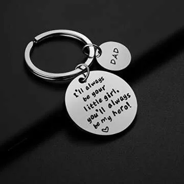 Father’s Day Gift - Dad Gift from Daughter for Birthday, I'll Always Be Your Little Girl, You Will Always Be My Hero Keychain, Stainless Steel