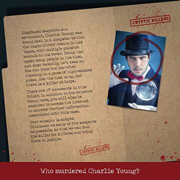 Cryptic Killers Bundle #2 - Unsolved Murder Mystery Game - Cold Case File Investigation - Detective Clues/Evidence - Solve The Crime - Individuals, Date Nights & Party Groups - 3 Pack