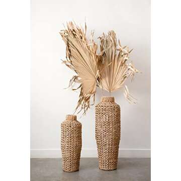 Creative Co-Op 22" Handwoven Water Hyacinth Floor Vase