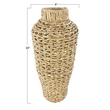 Creative Co-Op 22" Handwoven Water Hyacinth Floor Vase