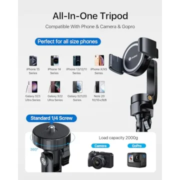 Andobil MagStick Selfie Stick Tripod for iPhones & All Phones