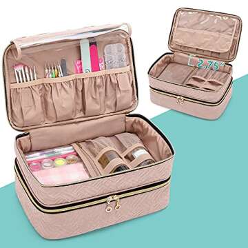 BAFASO Nail Polish Organizer Holds 40 Bottles (15ml - 0.5 fl.oz), Nail Polish Case with Manicure Too...