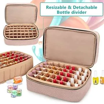 BAFASO Nail Polish Organizer for 40 Bottles in Pale Rose