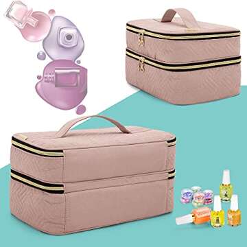 BAFASO Nail Polish Organizer for 40 Bottles in Pale Rose