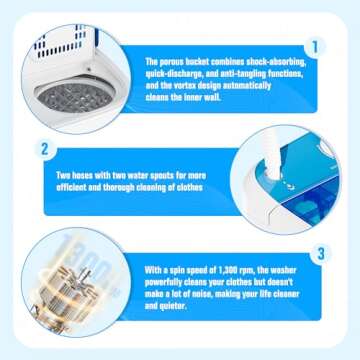 Pataku Portable Washing Machine 17.6 LBS Washer & Dryer Combo